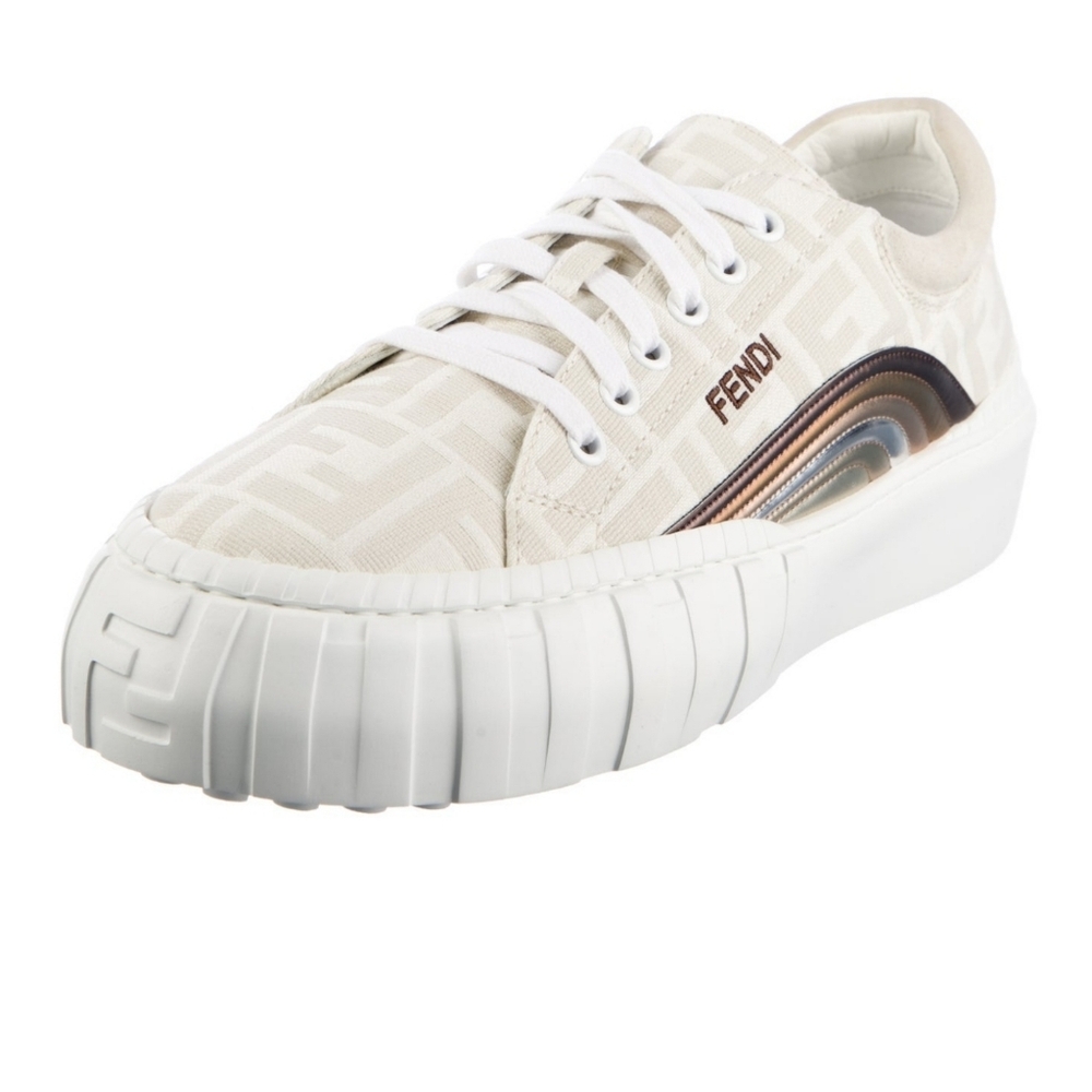 Fendi Cream and Brown Sneakers